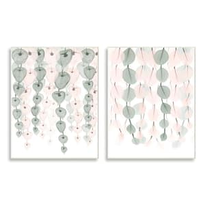 Translucent Hanging Vines Green Pink Foliage by Albert Koetsier 2-Piece Unframed Print Nature Wall Art 13 in. x 19 in.
