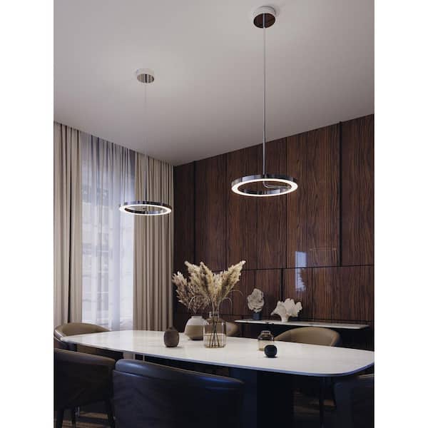 1-Chrome Pendant Light with Acrylic Shade