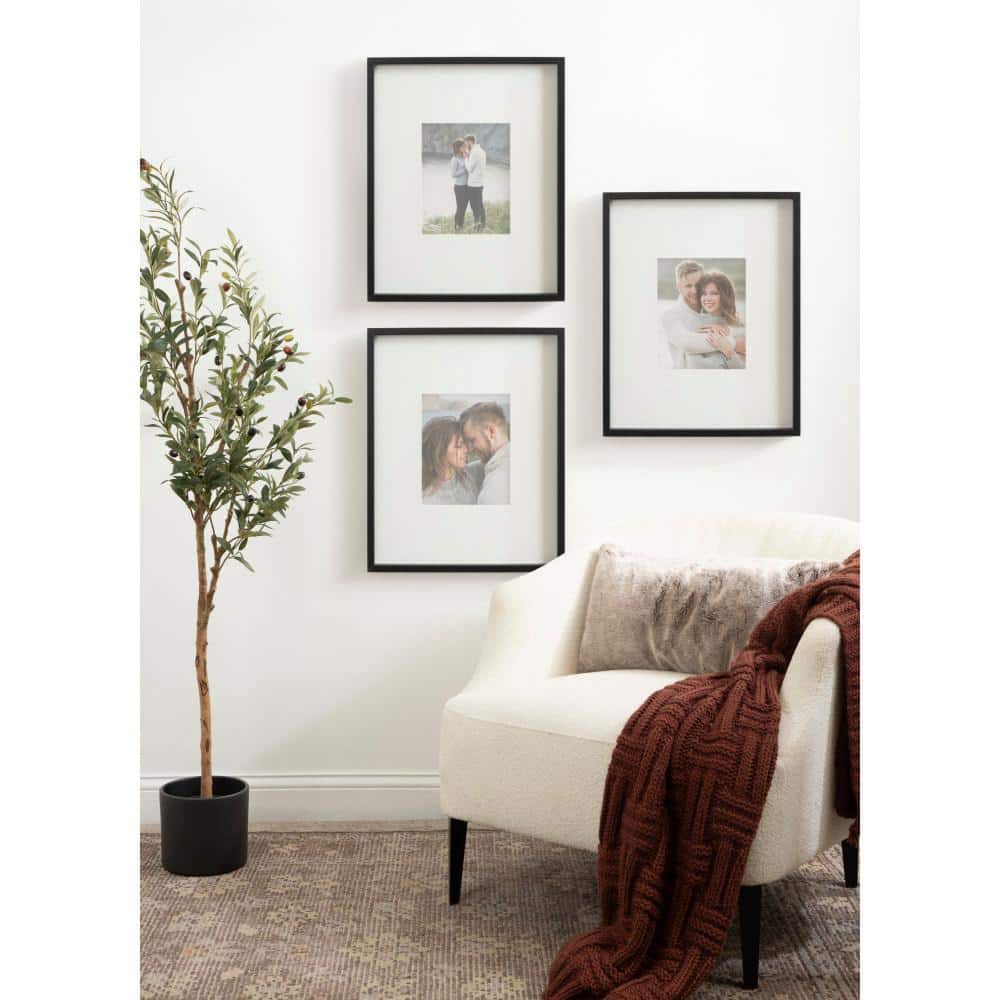 Black Wood Wall Picture Frame Set of 3