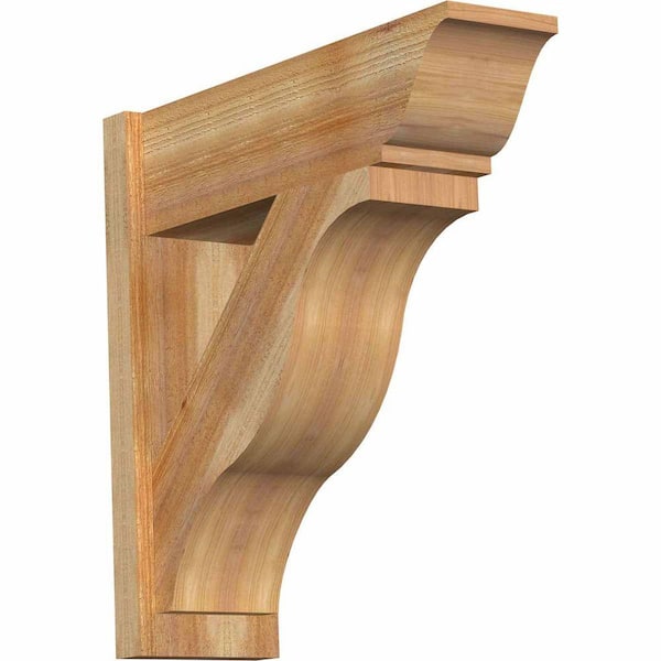 Ekena Millwork 8 in. x 26 in. x 26 in. Fuston Traditional Rough Sawn Western Red Cedar Outlooker