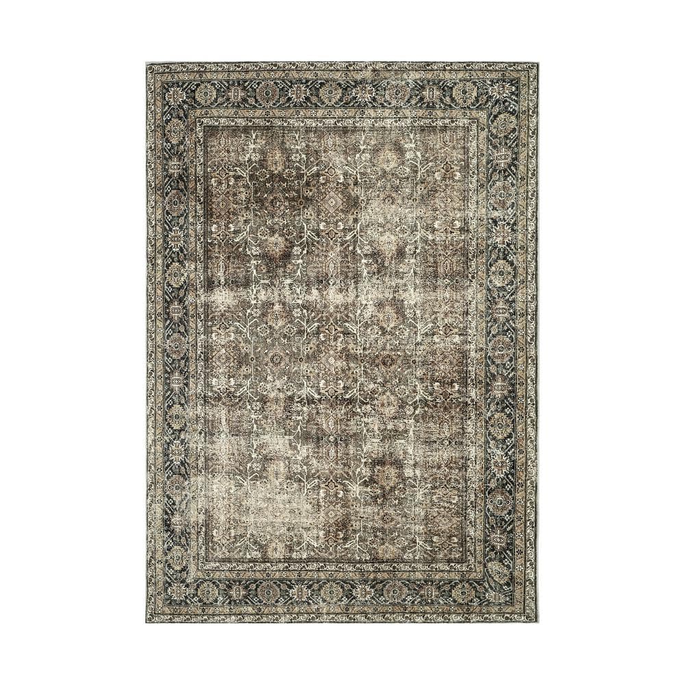 Kingston Brown 3 ft. x 5 ft. Distressed Herati All Over Design Area Rug price history on PriceWatchPro