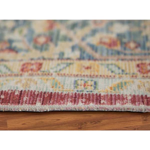 Century 2 x 3 Burgundy Red/Teal Medallion Pattern Area Rug for High Traffic Living Room Dining Room Bedroom