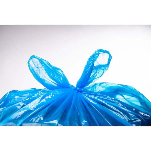 Blue garbage bag with drawstring 60l, 600x720mm, 15µm, 10pcs/roll