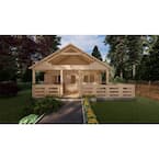 19 ft. 5 in. x 19 ft. 5 in. Multi Room Log Building Kit with Porch