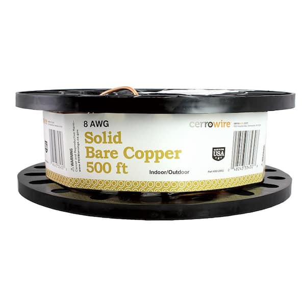 Cerrowire 500 ft. 8-Gauge Solid SD Bare Copper Grounding Wire