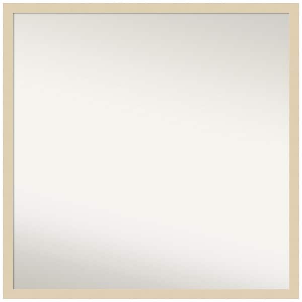 Amanti Art Svelte Natural 27.5 in. x 27.5 in. Non-Beveled Modern Square Wood Framed Wall Mirror in Brown