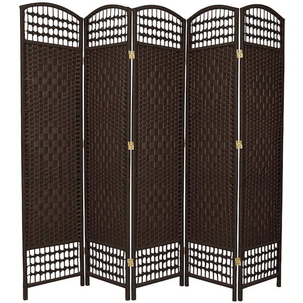 Oriental Furniture 5.5 ft. Dark Mocha 5-Panel Room Divider