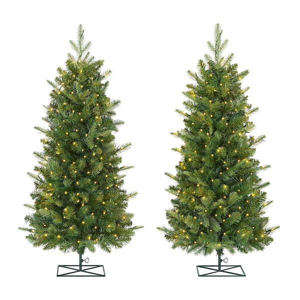3 ft SMART Grand Duchess Balsam Fir LED Pre-Lit Trees - Set of 2