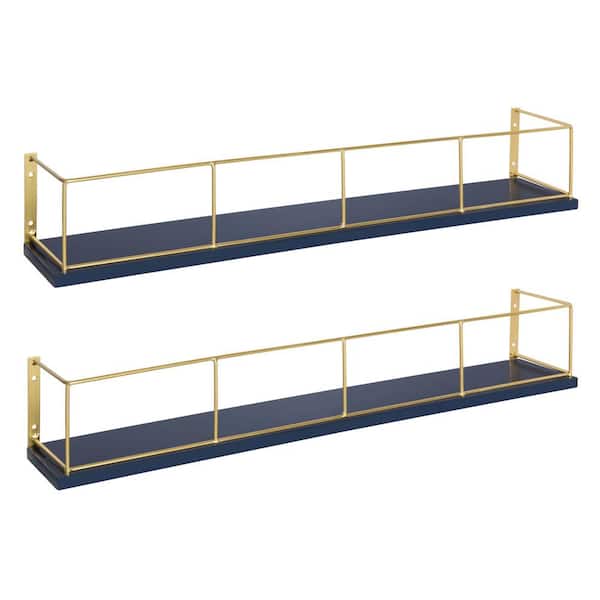Benbrook 24 in. x 4 in. x 4 in. Navy Blue Decorative Wall Shelf