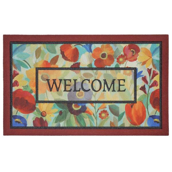 Mohawk Home Stain Glass Flowers Multi 18 in. x 30 in. Door Mat