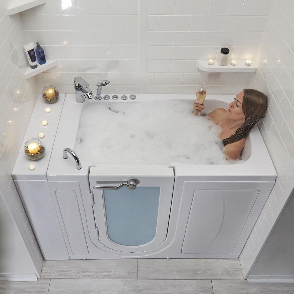 Monaco 52'' White Acrylic Walk-In Whirlpool Bathtub