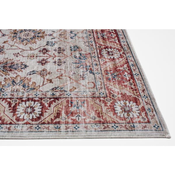 Maeva Rust 8 ft. x 10 ft. Distressed Traditional Area Rug