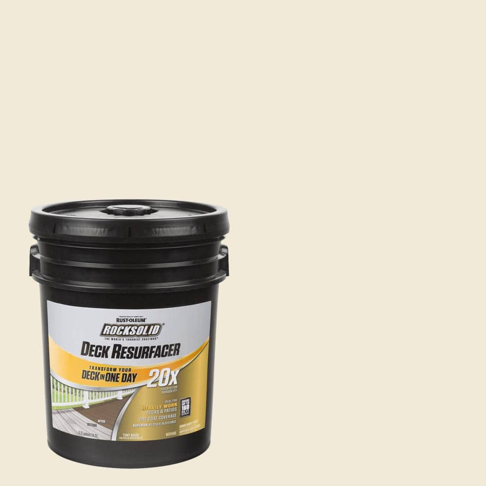 Rust-Oleum RockSolid 4 gal. Cape Cod Gray Exterior 20X Deck Resurfacer ...