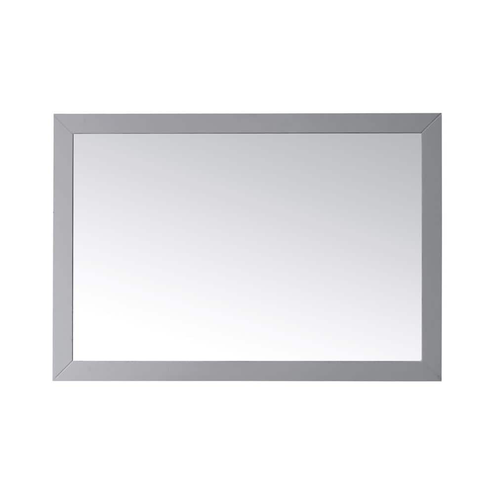 Virtu USA Caroline Avenue Framed Mirror in Gray Finish, Grey