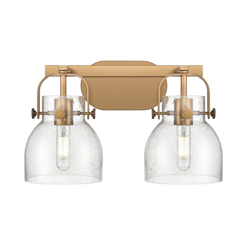 Pilaster II Bell 17 in. 2-Light Brushed Brass Vanity Light with Glass Shade price history on PriceWatchPro