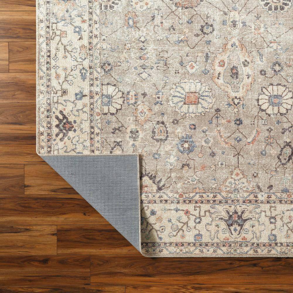 Davina Vintage-Inspired Gray Synthetic Area Rug 3'11" x 5'7"