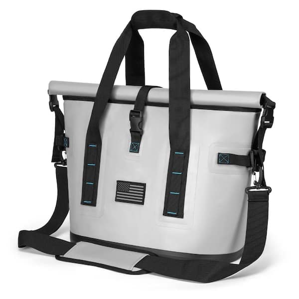 40 Can Large Soft Cooler Bag, Insulated Leak-Proof Cooler Bag with Roll-Top Waterproof Seal, with 5 Freezer Packs