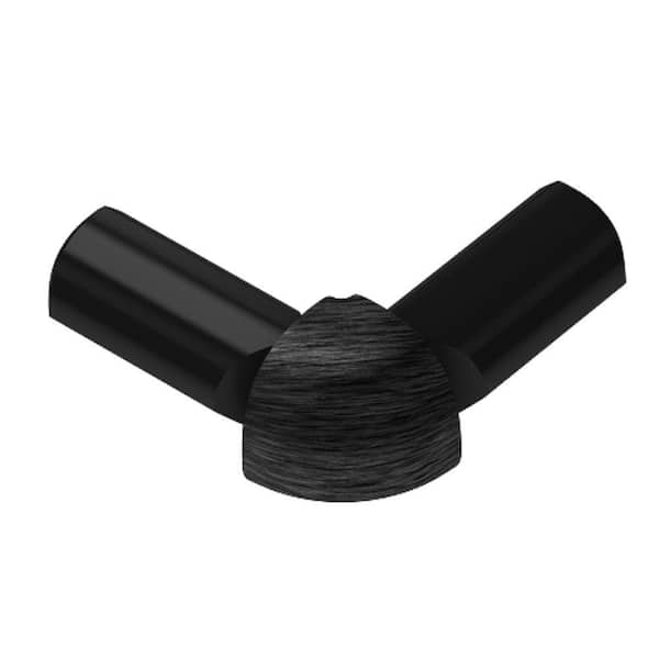 Rondec Brushed Black Anodized Aluminum 5/16 in. x 1 in. Metal 90° Double-Leg Outside Corner