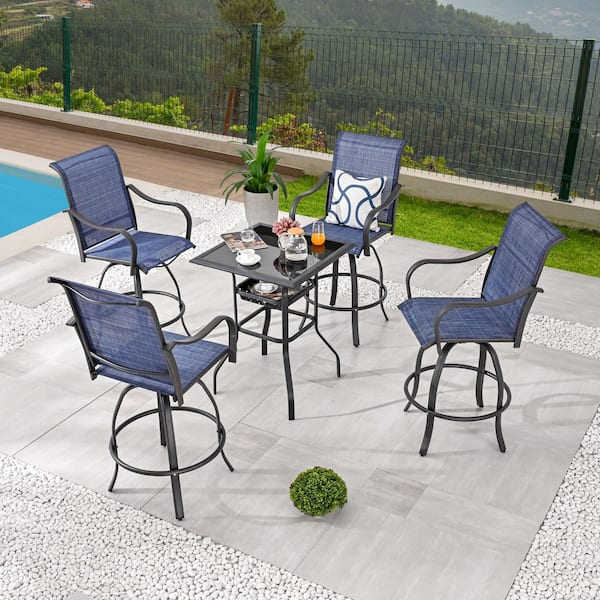 Patio Festival 5-Piece Metal Bar Height Outdoor Dining Set