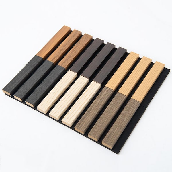 Samples Pack 1/2 ft.x1/2 ft.MDF Decorative Wall Paneling,Multi-colored Slat Acoustic Panels for Ceiling and Wall(6-Pack)