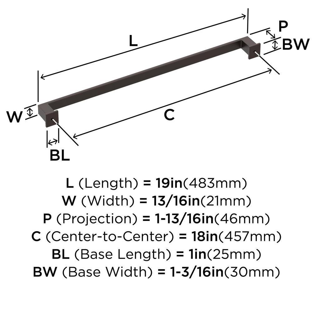 Amerock 18-inch Oil Rubbed Bronze Appliance Pull with Mounting Hardware