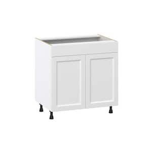 Alton Painted 33 in. W x 34.5 in. H x 24 in. D White Shaker Assembled Sink Base Kitchen Cabinet