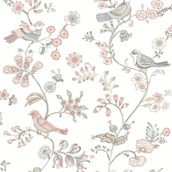 Chesapeake Jinjur Light Yellow Bird Trail Wallpaper 3122