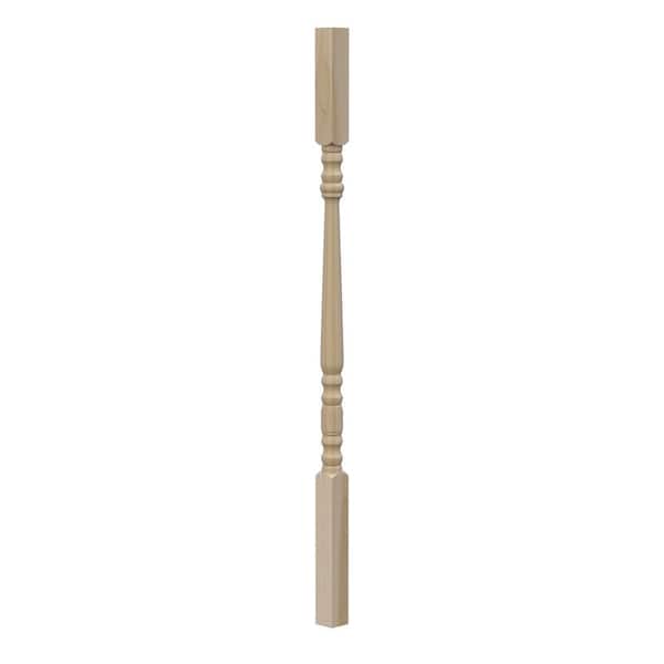 EVERMARK Stair Parts 31 in. x 1-1/4 in. 5205 Unfinished Poplar Square Top Wood Baluster for Stair Remodel