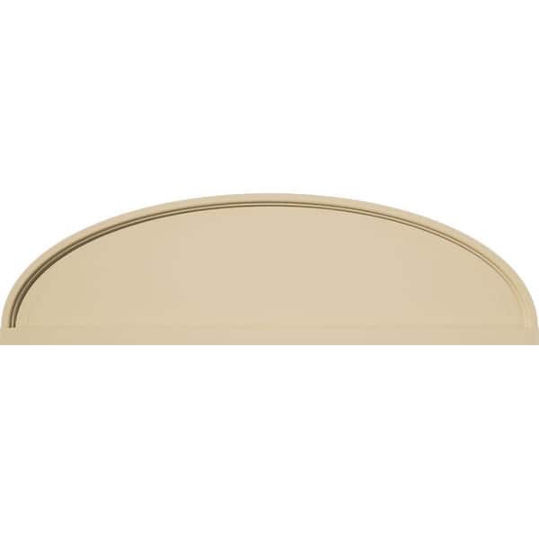 Ekena Millwork 32 in. W x 9 in. H x 2 in. P Elliptical Smooth Signature Urethane Pediment, Primed Tan