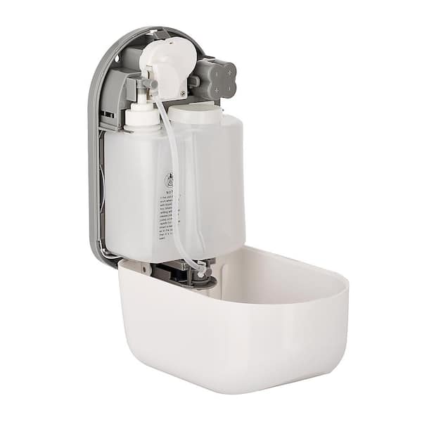 38 oz. Wall Mount Automatic Liquid Gel Hand Sanitizer Soap Dispenser in White