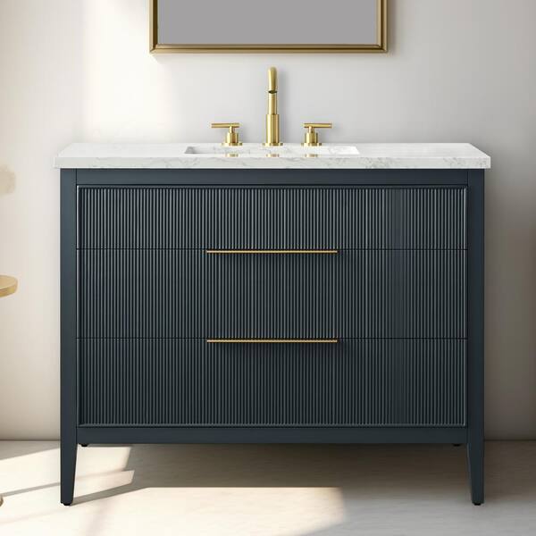 ●ONE BRILLIANT● EsmeOB439Blue Tint Esme-OB439-Blue Tint SUDIO Emma 54 in. W Bath Vanity in Vintage Blue with