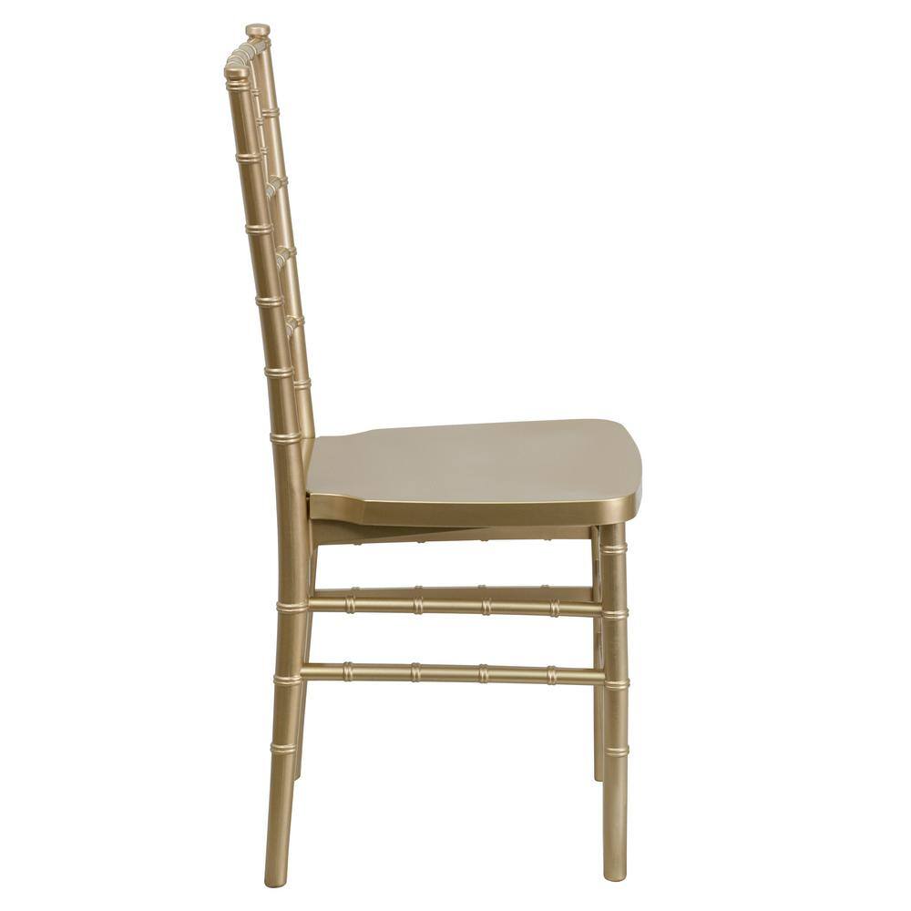 Elegant Gold Resin Chiavari Mid-Back Banquet Chair