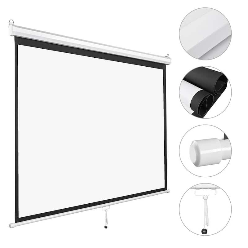 72 in. Diagonal 4:3 Manual Pull-Down Projector Screen