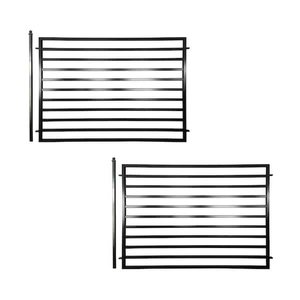 ALEKO 8 ft. x 5 ft. Milan Style Security Fence Panels Steel Fence Kit 2-Panel Gate Fence