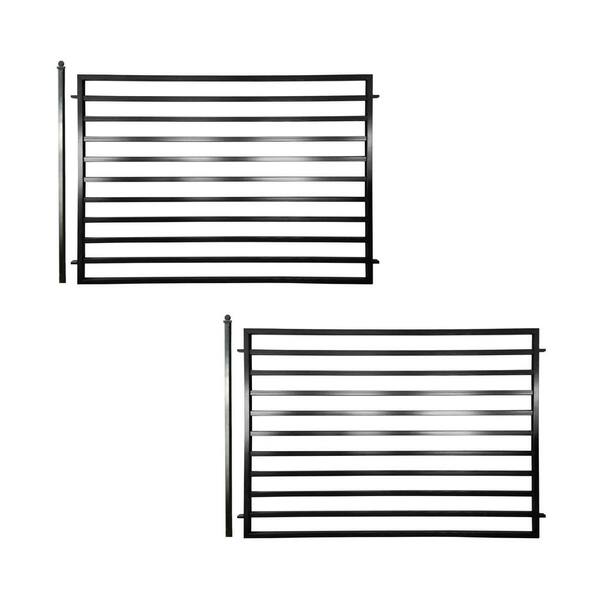 ALEKO 2-Panel Fence Kit London Design 8 ft. x 5 ft. Each Security Fence Panels Steel Fence Kit