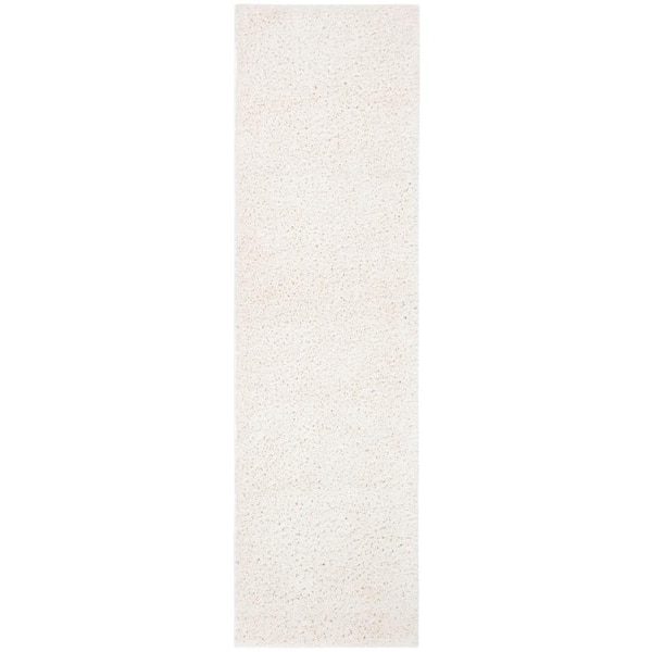 August Shag Ivory 2 ft. x 6 ft. Solid Runner Rug