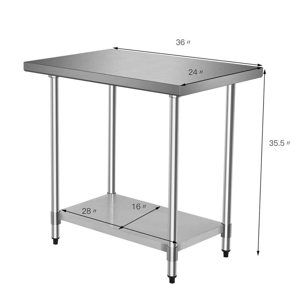 36" x 24" Stainless Steel Commercial Utility Prep Table