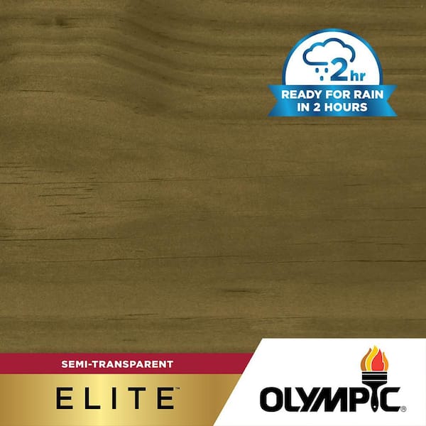 Olympic Elite 5 gal. ST-2017 Mushroom Semi-Transparent Exterior Stain and Sealer in One Low VOC