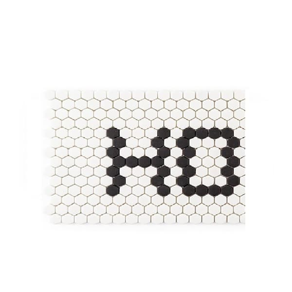 Jeffrey Court Take Home Tile Sample - Home Mosaic Message White 2 in. x 6 in. Matte Glass Mosaic