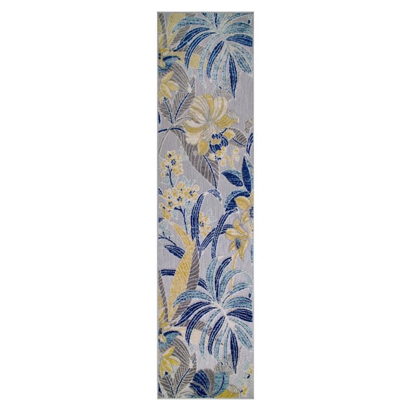 Song Traditional Multi-Colored 2 ft. x 8 ft. Floral Polypropylene Indoor/Outdoor Area Rug Runner Rug