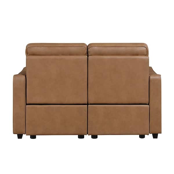 Lazzara Nivaro 59 in. Faux Leather Power Double Reclining 2-Seater
