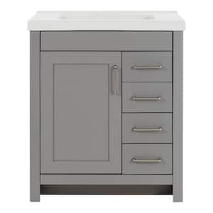 Westcourt 31 in. W x 22 in. D x 37 in. H Single Sink  Bath Vanity in Sterling Gray with White Cultured Marble Top