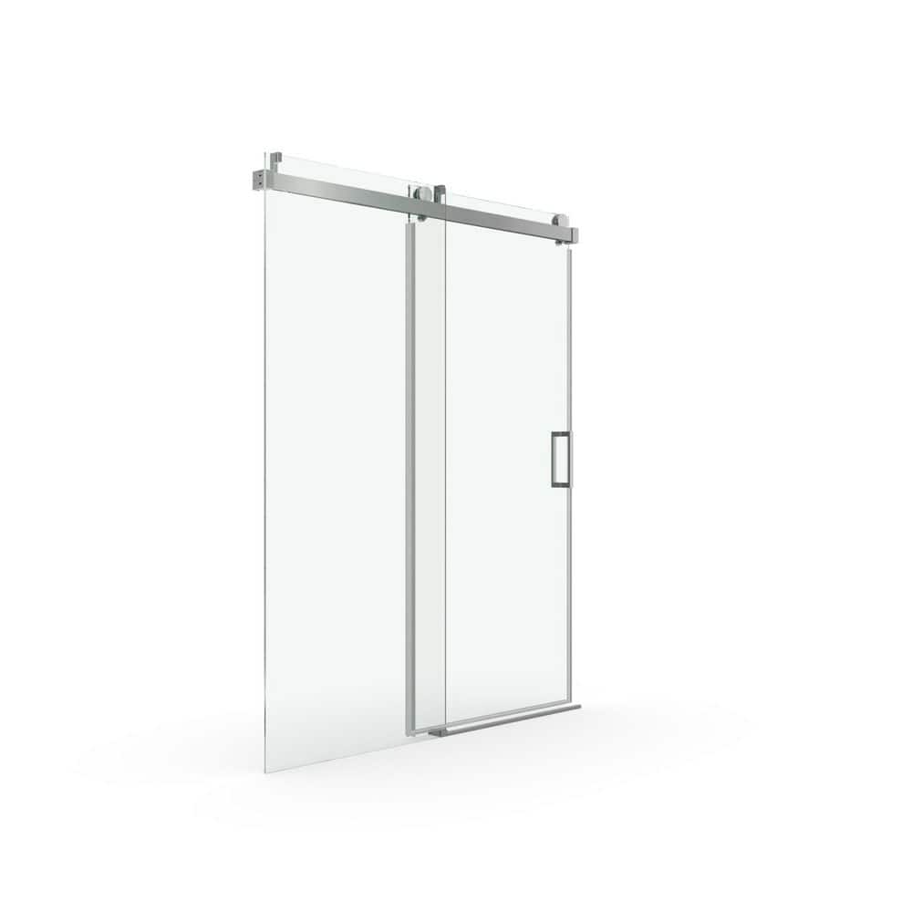 56 in.-60 in. W x 76 in. H Frameless Single Sliding Shower Door in Brushed Nickel with Tempered Glass with Soft-Close price history on PriceWatchPro