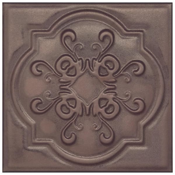 Ritz Metallo Copper 8 in. x 8 in. Ceramic Wall Take Home Tile Sample