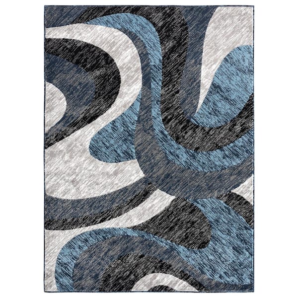 Home Dynamix Catalina Huron Blue/Grey 8 ft. x 10 ft. Abstract Area Rug