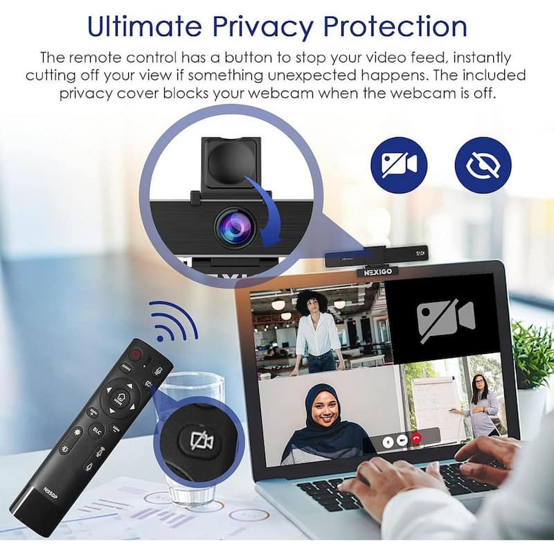 4K USB Webcam with Remote in Black (1-Pack)