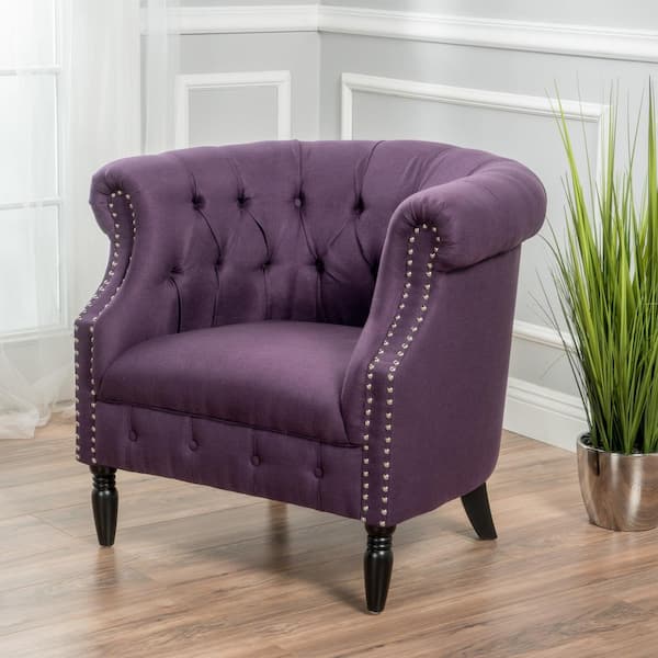 Noble House Akira Plum Upholstered Club Chair