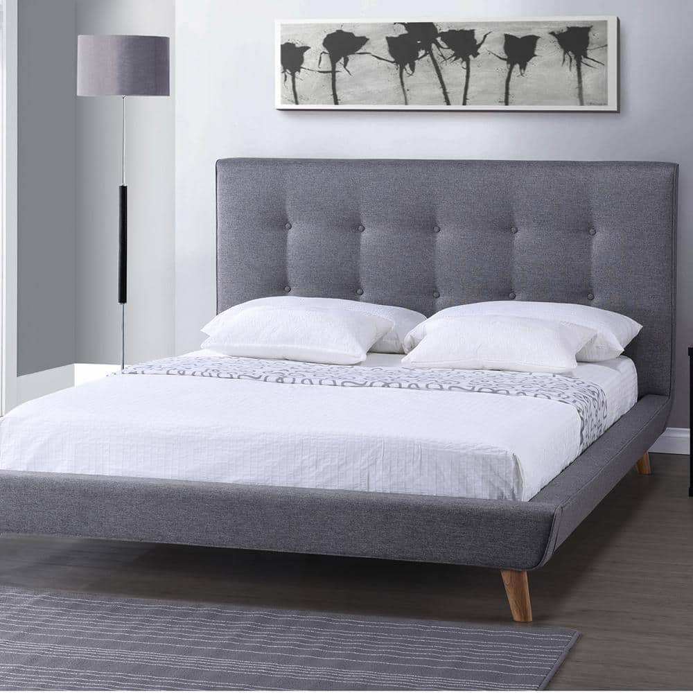 Baxton Studio Jonesy Gray Full Upholstered Bed-28862-6702-HD - The Home