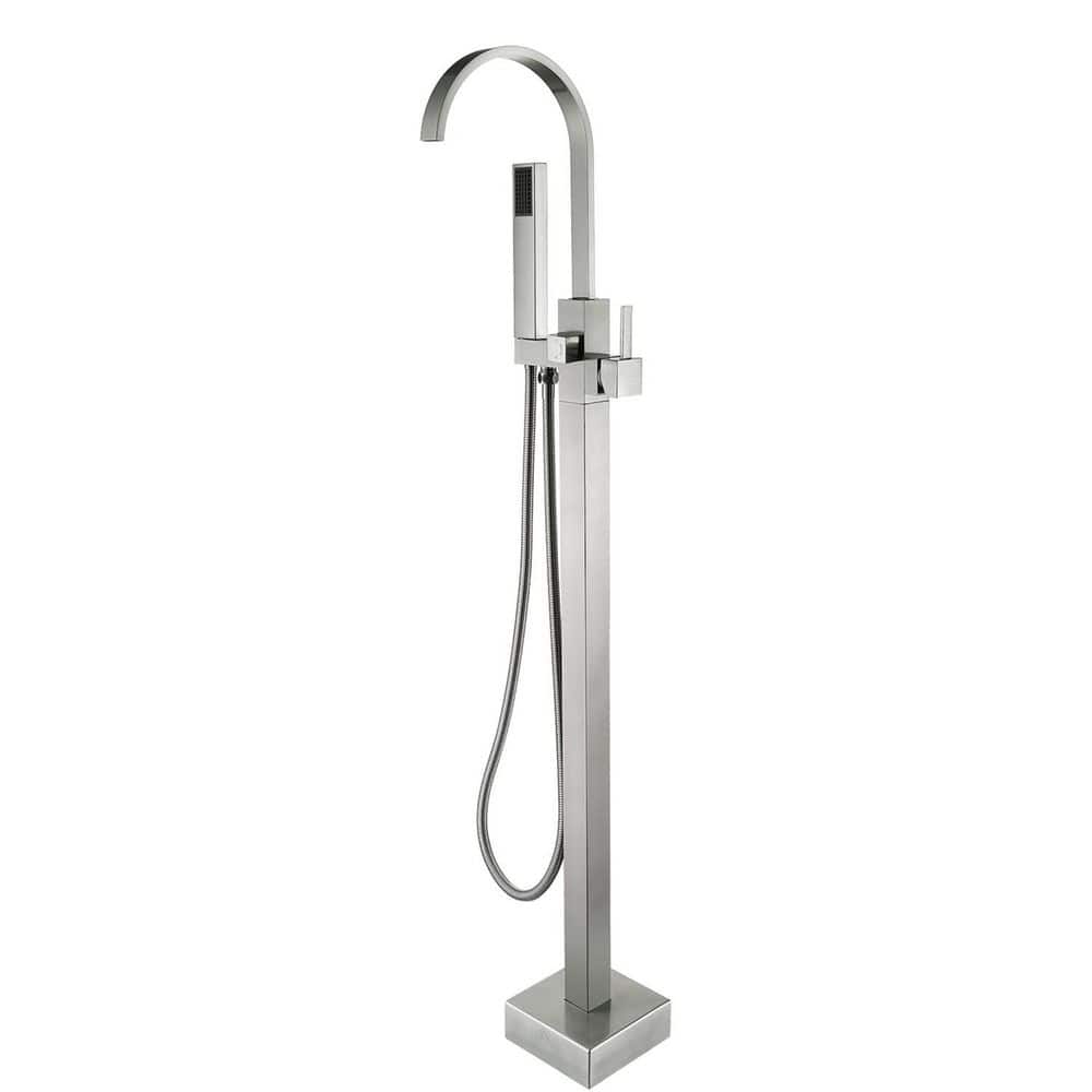 Single-Handle Classical Freestanding Bathtub Faucet with Hand Shower in Brushed Nickel price history on PriceWatchPro