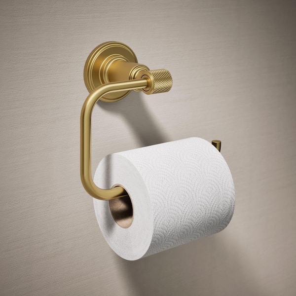 Torrington Wall Mounted Toilet Paper Holder in Vibrant Brushed Moderne Brass